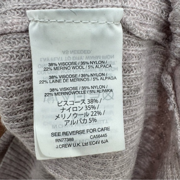 Madewell Woodside Pullover Sweater Ribbed Merino Wool Lilac Gray Pullover Sz M - Picture 4 of 5